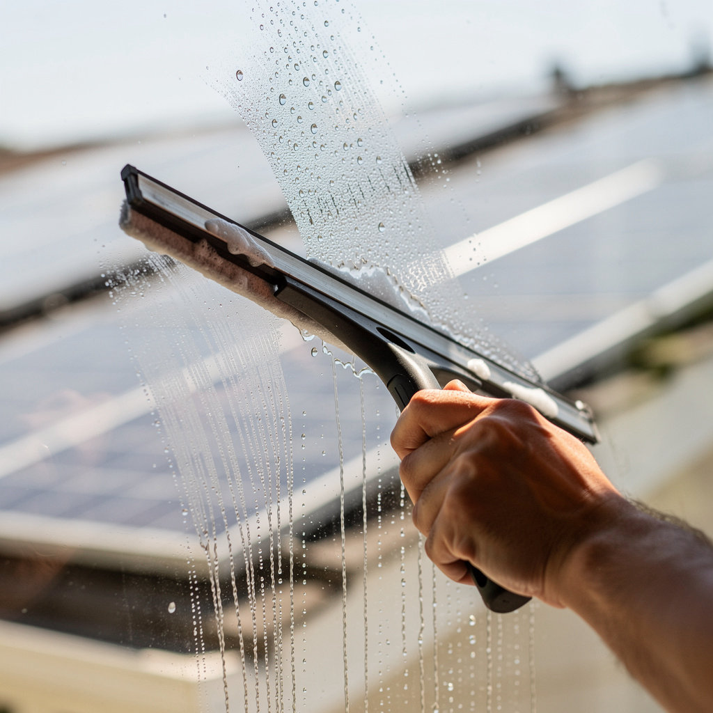 Santa Barbara Window Cleaning professional technician providing expert window and solar panel cleaning services in Goleta, CA